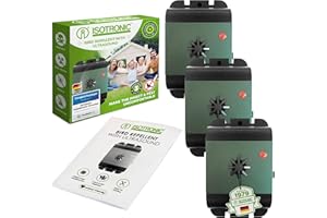 ISOTRONIC® Ultrasonic Bird Repeller device, Battery powered portable Bird Deterrent, Pack of 3 Pcs.