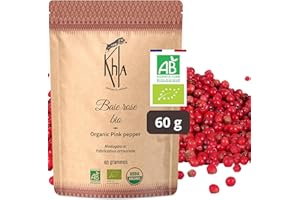 Khla - Pepe Rosa 60 g - Certificato Biologico - Bacche Rosa Intere del Madagascar - Qualità Premium - Pepe Rosa Bourbon - Sapore Dolce e Fruttato - Diretto dal Produttore - Origine Madagascar