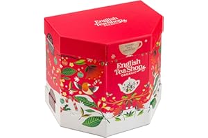 English Tea Shop - Calendrier de l'Avent 2022 Thés et infusions bio - Magnifique calendrier à dérouler éco-conçu - 25 sachets pyramides : thé noir, thé vert, douceur d'hiver… - Idée cadeau