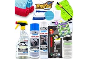 ‎ROCKET CAR SHOP Auto Innenraumpflege Set: Rocket Interior Box 14-teilig Geschenkset | All-in-one Auto Reinigungsset Innenraum | Pkw Innenraum reinigung mit Autoduft Lederpflege