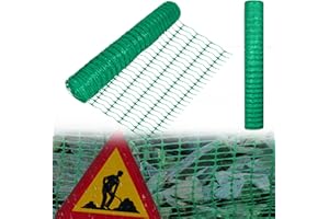 VA-Cerulean Recinzione di recinzione in plastica, rete di avvertimento, rete di sicurezza arrotolata, per animali da fattoria, altezza 100 cm (1 x 80 m, verde)