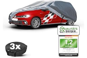 Walser telo copriauto da esterno Premium All Weather Plus, telo copriauto rivestito in PVC, coperture per auto, resistente ai raggi UV, garage completo impermeabile per Auto Misura 1 grigio
