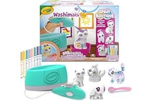 Crayola Wahimals Pets - Spray Boutique, zestaw do aktywności Colora Lava Ricolora z 4 szczeniakami, oprawą toaletki i aerografem na baterie, idealny na prezent, zalecany wiek: od 3 lat, 74-7517