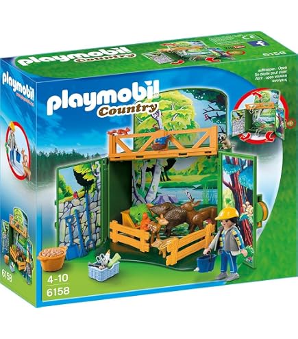 Lot Playmobil Forestier #2 - Animaux (cerf, Biche, Faon), Arbres, Jeep - Occasion