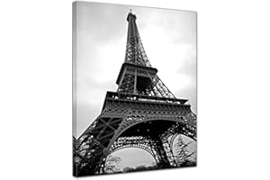 BILDERDEPOT24 Impression d'art - Tour Eiffel de Paris III - 50x70 cm 1 pièce - Images comme une impression de toile - Villes et cultures - Tour Eiffel noir et blanc