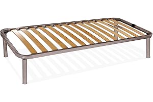 Farmarelax - Rete Letto Ortopedica Ferro e Faggio 80X190, Ortopedica, Struttura in Ferro, Doghe in Legno di Faggio, Resistente, Traspirante, Altezza da Terra 35 cm, Made in Italy