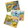 Melissa & Doug Jigsaw Puzzle Bundle (Dinosaur,Safari and Ocean) - Animal Puzzles, Wooden Jigsaw Puzzles For Kids Ages 3+