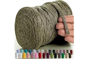 MeriWoolArt Fil Textile Métallique - 125m 10mm Cordon Macramé Métallique - Fil Macramé Brillant Lurex, Tenture Murale DIY, Attrapeur de Rêve, Décoration Mariage Boho, Ruban Coton