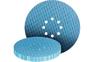 GZKTY 15 Pcs 225mm 8 Hole Sanding Discs, Aluminium Oxide Grit 100, Hook and Loop, For Angle Grinder, Fine Grit, Bonded Construction, Reduced Clogging