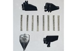 SSC TYRES SSC Slot Cars Replacement Spares 4 Easyfit Vintage G23 Long Stem Car Guide Blades with braids and 8 Eyelets Compatible for Scalextric Slot Cars Models, Toy DIY Parts Accessories with Braid