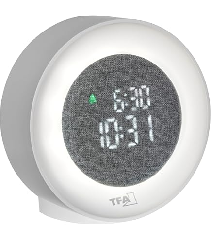 TFA Dostmann Bingo 2.0 digitale radiografische wekker, 60.2550.02, radiogestuurd, 2 alarmen met snooze functie, met temperatuur, datum wn weekdag, nachtverlichting, wit, (L) 95 x (B) 41 x (H) 96 mm