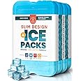 Healthy Packers Ice Packs For Lunch Box - Ice Blocks for Cool Bags and Cool Box - Ideal Freezer Blocks for Lunch Box - Original Long- Lasting Formula (4 Pack)