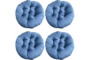 MIUUIPI Set 4 Cuscini per Sedie 40x40 cm, Cuscino da Seduta Rotondo, Set di Cuscini Imbottiti per Cucina, Giardino e Interni