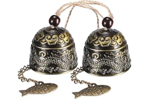 CIRCE-EU Lot de 2 carillons éoliens Fengshui Bell Vintage Dragon Bell Fengshui pour la maison et le jardin à suspendre Bonne chance Bénédiction