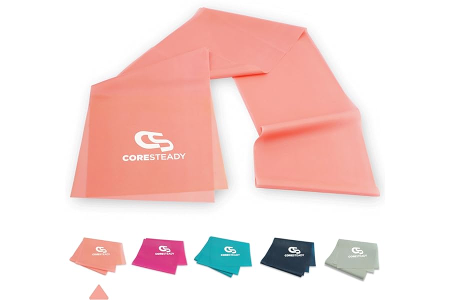Coresteady Resistance Band For Men & Women - Exercise Band to Build Strength, Flexibility, Muscle & Tone - For Fitness, Stretching, Pilates, Physio & Yoga - With Exercise e-Guide