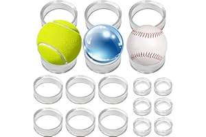 TERDEWE (3 size 1.77in、1.26in、0.67in) 18 PCS Stand Spheres Holder,Clear Ring ball Sphere Stand,Round Display Stand for Golf Ball, Baseball, Softball, Tennis Ball, Spheres, Marbles, Collections