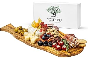 SOLTAKO Tagliere in Legno d'Ulivo Rustico - Tagliere da Cucina per Formaggi Rustici - Tagliere da Cucina Professionale Grande - Tagliere per Salumi, Aperitivo, Carne, Verdure, Pizza - Cucina Rustica