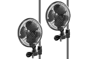 LeadGoods Grow Ventilator mit Clip 20W, Oszillierender Wachsen Growzelt Clip Lüfter, 2 Geschwindigkeiten, Grow Ventilator Oszillierend Klemmbar mini Fan für Growzelt (2PCS)