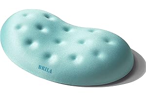 BRILA Podkładka pod nadgarstek z pianki z pamięcią kształtu, podkładka pod nadgarstek, zestaw poduszek do komputera, laptopa, pracy biurowej, gier komputerowych – konstrukcja otworów do masażu