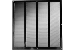 REPA MARKET 40 cm x 40 cm czarna kratka wentylacyjna - osłona wlotu powietrza wewnątrz i na zewnątrz - zastosowania ogrzewania, chłodzenia i wentylacji. (400 x 400 mm, czarny)