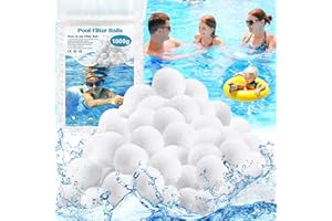 LPAOIS Kulki filtrujące, kulki filtracyjne 1000 g, kulki filtracyjne basenowe, kulki filtracyjne, czyszczenie basenu, media z filtrem światłowodowym do basenu, odpowiednie dla różnych systemów
