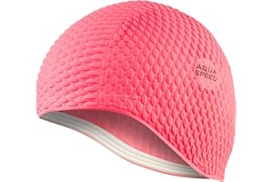 ‎AQUA SPEED Aqua Speed Badekappe | Damen | Bademütze Aqua Fitness | auch für Lange Haare | Latex Bombastic & Tic TOC