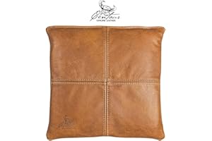 ‎CENTAUR Centaur - skórzana poduszka do siedzenia – Koniak vintage 35 x 35 cm – idealna na krzesło lub ławkę – zmywalna poduszka na krzesło z prawdziwej skóry – łatwa w pielęgnacji nakładka na siedzisko