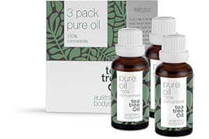 TEA TREE OIL AUSTRALIAN BODYCARE Australian Bodycare Pure Tea Tree Oil, 3 x 30ml I 100% Olejek z Drzewa Herbacianego I Wysokiej jakości farmaceutycznej I Łagodzi podrażnienia skóry I Naturalny i wegański