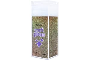 Hemway Craft Glitter Shaker 130g / 4.6oz Glitter for Arts, Crafts, Resin, Tumblers, Nails, Painting, Decoration, Festival, Cosmetic, Body - Ultrafine (1/128" 0.008" 0.2mm) - Gold Silver Holographic