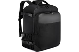 EZUOLA Bagaglio a Mano per Easyjet 45x36x20 Zaino da Viaggio Aereo Bagaglio a Mano con Caricatore USB Impermeabile Antifurto Zaino Aereo per Laptop da 15.6Pollici Lavor Borsa da Viaggio per Donna Uomo, Nero，