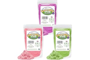 Rainbow Eco Play Smooshy Sand - Assorted Colours - 3 x 1kg - Magic Sand for Kids - Stocking Fillers - Clean, Safe & Fun - Eco-Friendly - Non-Toxic
