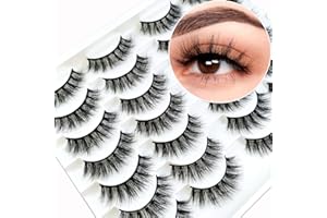 HERACKS 14 par sztucznych rzęs 3D, puszyste, dramatyczne rzęsy, sztuczne rzęsy, naturalny wygląd, wielokrotnego użytku, ręcznie robione rzęsy (01-XK74)