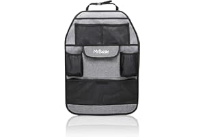 My Babiie Car Organiser - Universal Back Seat Organiser for Kids, 7 Storage Pockets, Bottle Holders - 1 Pack