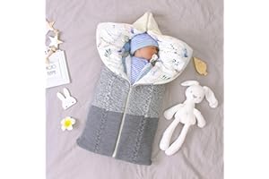 Taotigzu Gigoteuse Bébé Hiver 0-12 Mois Turbulette Bebe Coton Tricoté Unisexe Fille Garçon Zip Sac de Couchage pour Bambin
