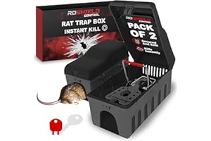ROSHIELD 2X Rat Trap Killer Box - Easy to Set Safety Box for Home, Shed & Garage Control & Treatment (Professional Quality, Pack of 2)