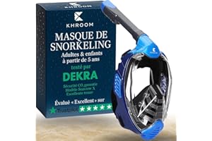 Khroom Masque de Plongée Intégral | CO2 sans Risque Garantie de DEKRA | pour Adultes et Enfants | Masque plongée en apnée | Masque de Snorkeling | Seaview X