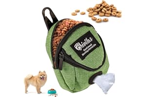 INQUIRLLY Sac à friandises pour Chien, Distributeur de Sacs à déjections Canines pour Chien, Sac à friandises Multifonction Sac à Nourriture pour Chien Petit Sac à Nourriture pour Promener Le