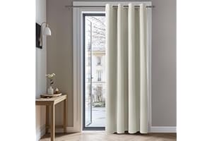 Deconovo Rideaux Occultants Isolant Thermique Anti Froid, 140x260 CM (Largeur x Hauteur), Rideaux pour Salon et Chambre, Design Moderne à Oeillets, Beige, 1Pièces