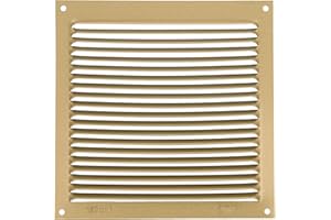 Amig - Kwadratowa kratka aluminiowa - Otwory wentylacyjne na wylot powietrza - Idealny do kuchni i łazienki sufitu - Wymiary 170 x 170 mm - Kolor złoty