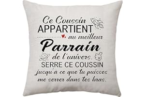 Aconesong Parrain Housse de Coussin Cadeaux pour Parrain Hommes Coussin Personnalisé Décoration pour Parrain Baptême Confirmer Cadeau de Filleul Cadeau d'adieu Parrain (Parrain)