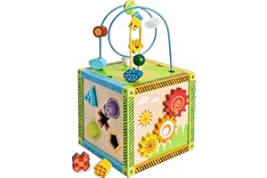 EICHHORN Baby Activity Cube Play Center | Activities Include Bead Mmaze, Abacus, Sorting Blocks, Noughts & Crosses and Other Games | Ages 1+