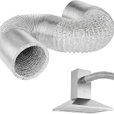 TECHZOCO Flexible Ventilation Pipe, Air Outlet Duct, Air Extraction Hose, Portable Conditioning Tube, Dryer Tube, Aluminium,