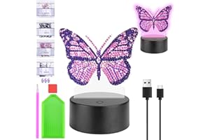 Homgaty Prezenty dla dziewczynek 5, 6, 7, 8, 9, 10 lat, zestaw do majsterkowania, malowanie diamentami dla dzieci, dla dziewczynek, kreatywne światło nocne, do majsterkowania na urodziny dziecka,