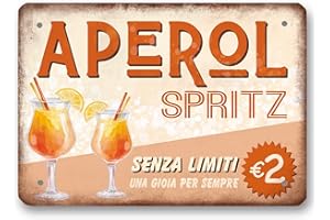 Dorothy Spring Targhetta in Metallo Aperol Spritz Design Retrò Vintage Placca Decorativa per Casa Regalo per Amici Decorazioni da Appendere 14x20cm