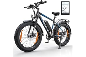 Vipdrive E Bike Herren Elektrofahrräder Ebike 48V 13Ah 624Wh Abnehmbarer Akku, 24 Zoll Fat Tire 250W Motor 5 PAS-Modus Damen E-Bike 7-Gang mit LCD-Display