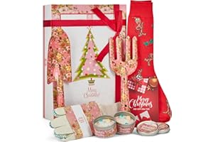 THEGIFTBOX Christmas Gardening Gift Set – Garden Tools, Gloves, Candle, Socks & Card in Luxury Box