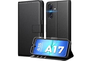 Peakally Handyhülle für Samsung Galaxy A17 5G Hülle [Mit 1 Stück Panzer Schutz Glas] [Premium PU Leder] [RFID-Blockierung] [Kartenfach] Klapphülle kompatibel mit Galaxy A17 5G / 4G - Schwarz