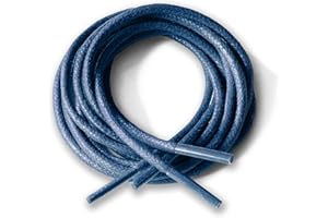 Lacestar Round Waxed Cotton 2.5mm Wide Shoelaces 12 Colors 75cm, 100cm, 125cm Long Dress Wax Cord Laces for Brogues Shoes Boot