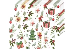 TARKLANDA 50 Pack Christmas Tree Pine cones Paper Placemats, 16x 11 Inch Merry Christmas Disposable Place Mats, Winter Dining Rectangle Table Mat Place Mat for Home Kitchen Holiday Xmas Table Top Decor