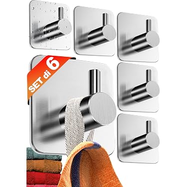 20 Ganci Da Parete Metallici Multiuso | Appendini Resistenti E AntiRuggine Per Asciugamani, Cappelli, Chiavi E Borse | Facili Da Installare